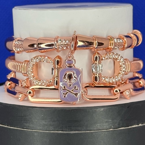 Bomb Party Halloween Stack Rose Gold Plated Removable Poison Bottle Charm - Picture 1 of 2